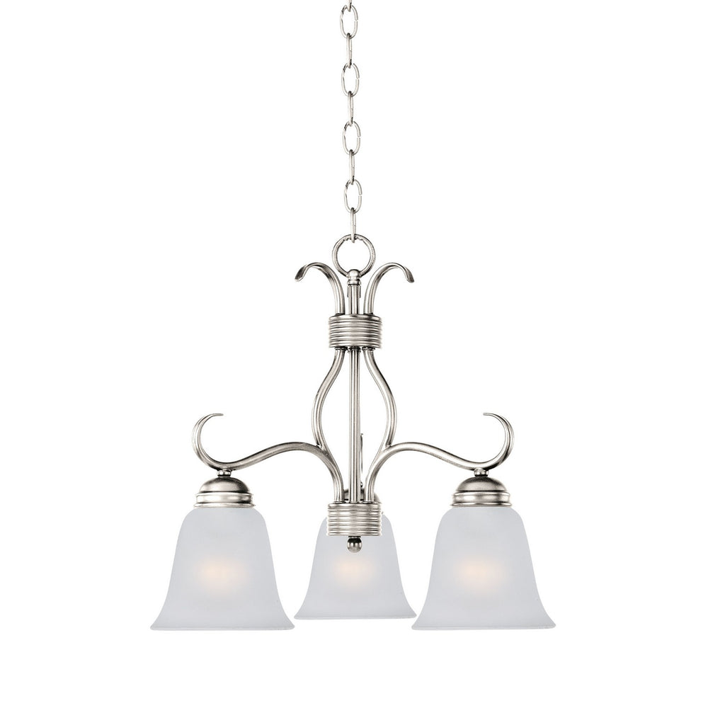 Maxim - Three Light Chandelier - Basix - Satin Nickel- Union Lighting Luminaires Decor