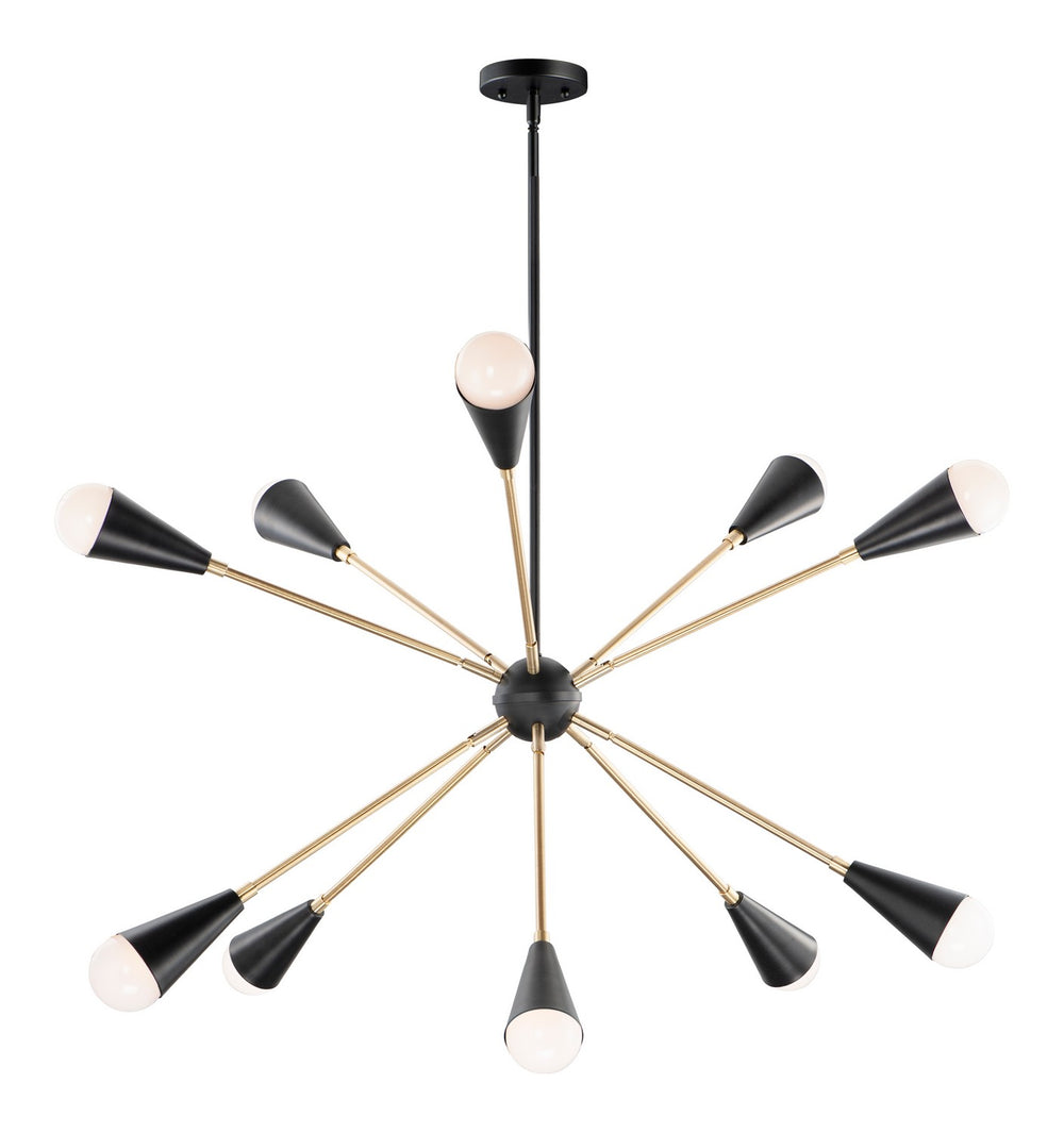 Maxim - LED Pendant - Lovell - Black / Satin Brass- Union Lighting Luminaires Decor