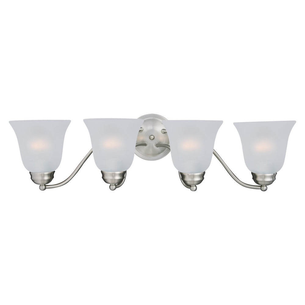 Maxim - Four Light Bath Vanity - Basix - Satin Nickel- Union Lighting Luminaires Decor