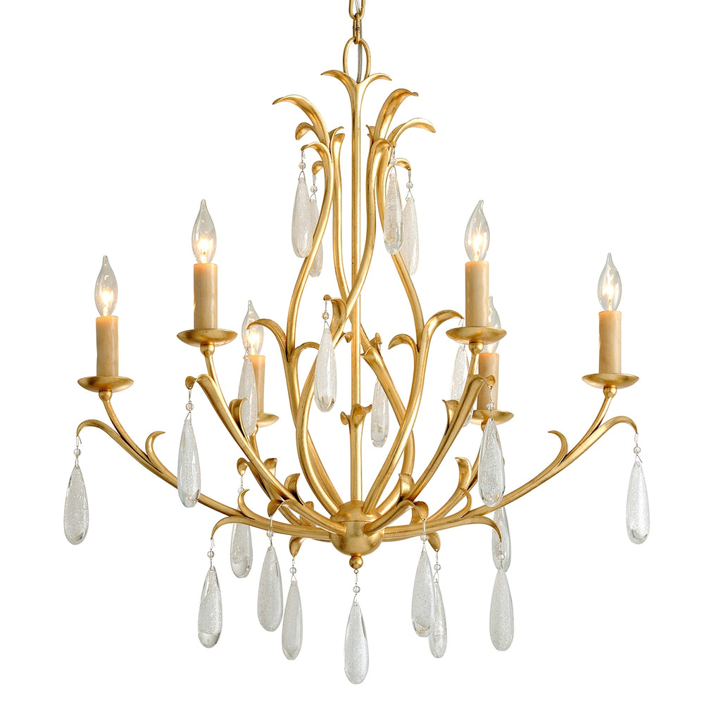 Corbett Lighting Canada - Six Light Chandelier - Prosecco - Gold Leaf- Union Lighting Luminaires Decor