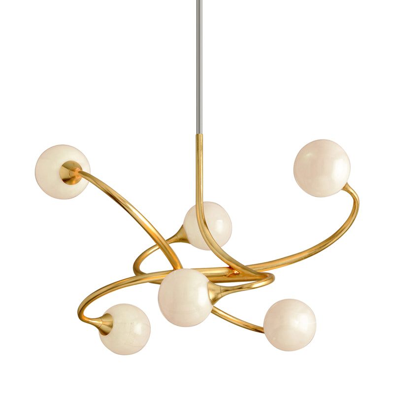 Corbett Lighting - Six Light Chandelier - Signature - Gold Leaf- Union Lighting Luminaires Decor