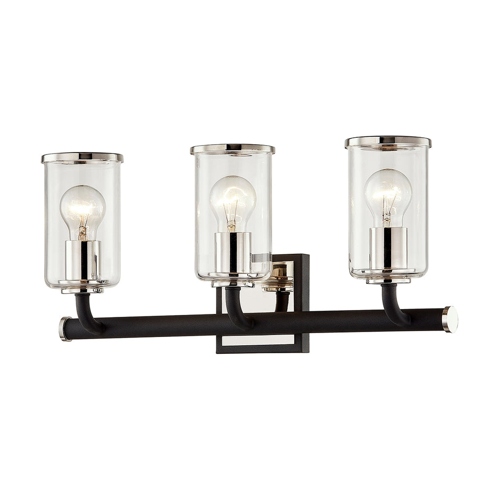 Troy Lighting Canada - Three Light Bath And Vanity - Aeon - Textured Black & Polish Nickel- Union Lighting Luminaires Decor