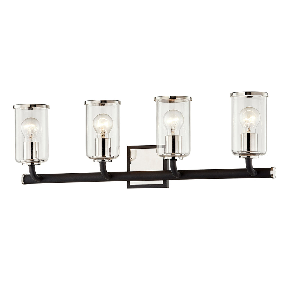 Troy Lighting Canada - Four Light Bath and Vanity - Aeon - Textured Black & Polish Nickel- Union Lighting Luminaires Decor