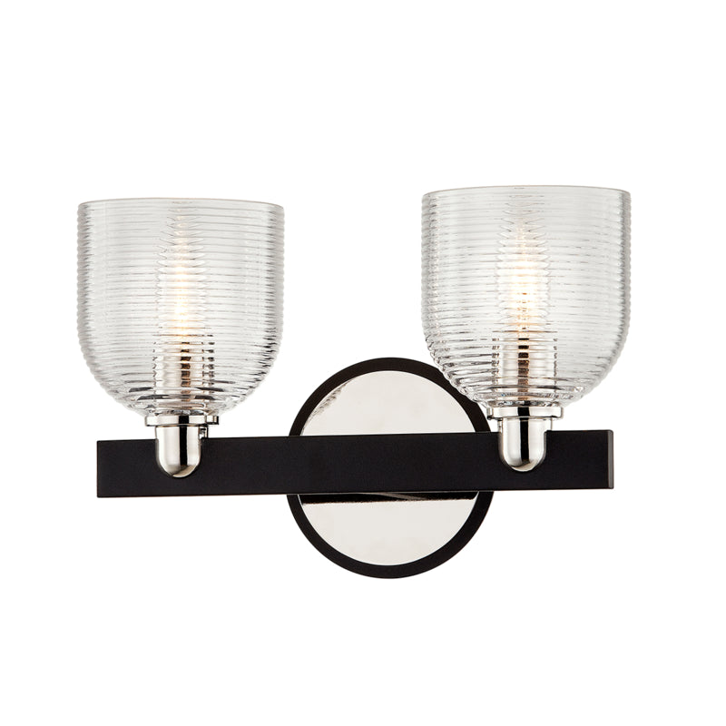 Troy Lighting - Two Light Bath and Vanity - Munich - Carbide Blk & Pol Nickel- Union Lighting Luminaires Decor