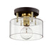 Troy Lighting Canada - One Light Semi-Flush Mount - Bergamot Station - Bronze/Brushed Brass- Union Lighting Luminaires Decor
