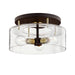 Troy Lighting Canada - Three Light Semi Flush Mount - Bergamot Station - Bronze/Brushed Brass- Union Lighting Luminaires Decor