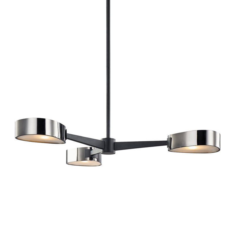 Troy Lighting Canada - Three Light Chandelier - Allisio - Textured Black/Black Chrome- Union Lighting Luminaires Decor