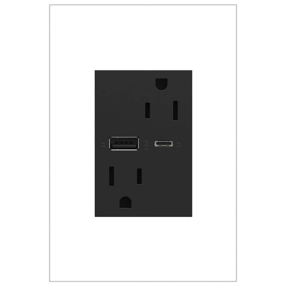 Legrand Canada - 15A Tamper-Resistant Ultra-Fast USB Type-A/C Outlet - Outlets - Graphite- Union Lighting Luminaires Decor