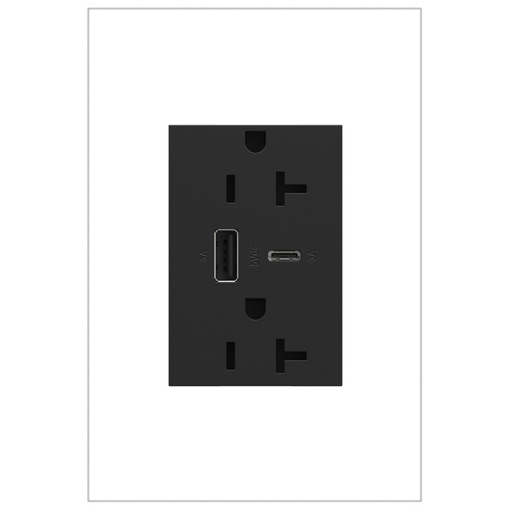 Legrand Canada - 20A Tamper-Resistant Ultra-Fast USB Type-A/C Outlet - Outlets - Graphite- Union Lighting Luminaires Decor