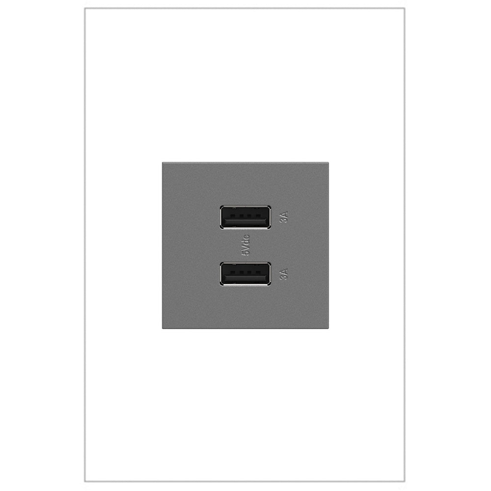 Legrand Canada - Ultra-Fast USB Type-A/A Outlet Module - Outlets - Magnesium- Union Lighting Luminaires Decor