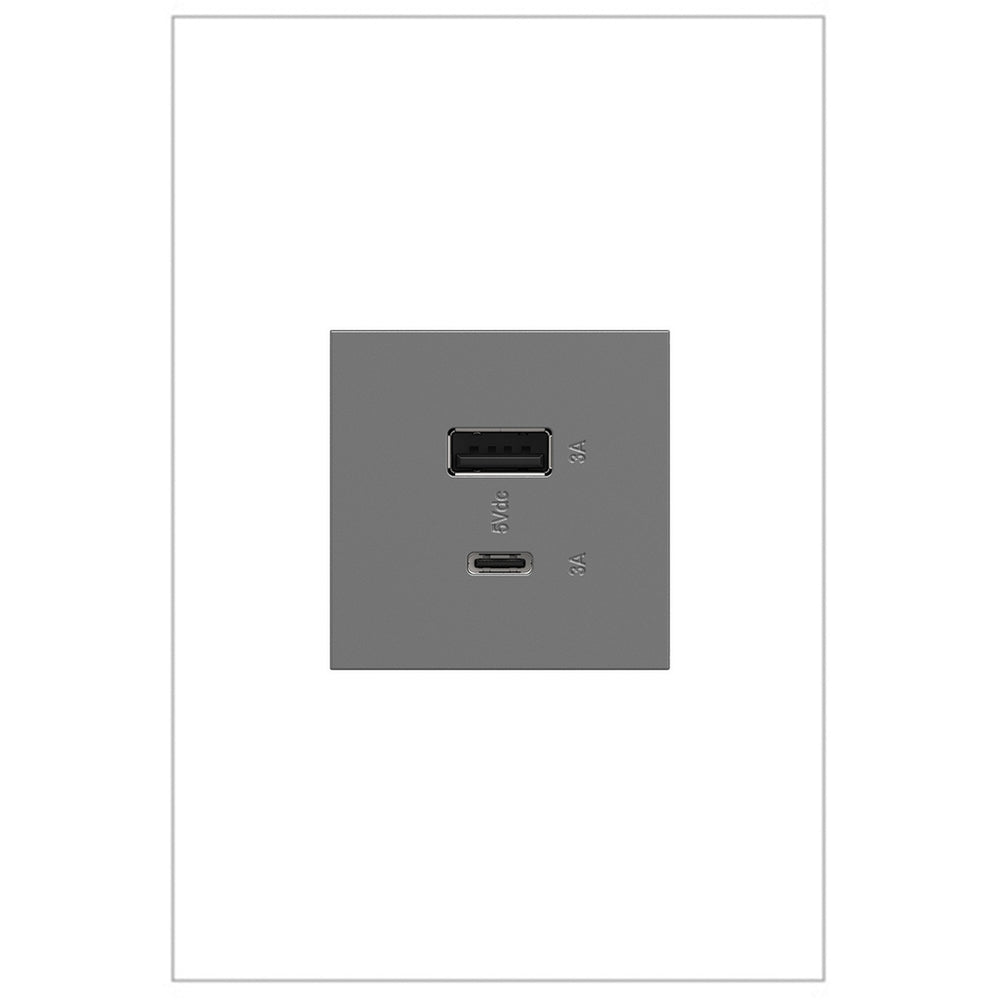 Legrand Canada - Ultra-Fast USB Type-A/C Outlet Module - Outlets - Magnesium- Union Lighting Luminaires Decor