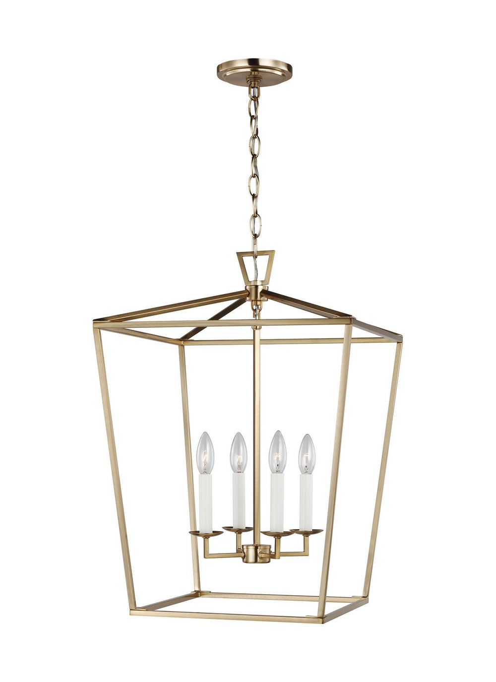 Visual Comfort Studio Canada - Four Light Lantern - Dianna - Satin Brass- Union Lighting Luminaires Decor