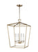 Visual Comfort Studio Canada - Four Light Lantern - Dianna - Satin Brass- Union Lighting Luminaires Decor