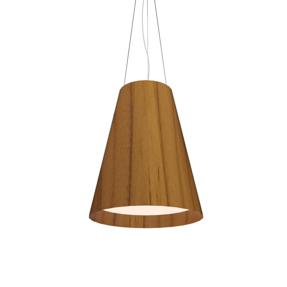 Accord Lighting - Three Light Pendant - Conical - Teak- Union Lighting Luminaires Decor