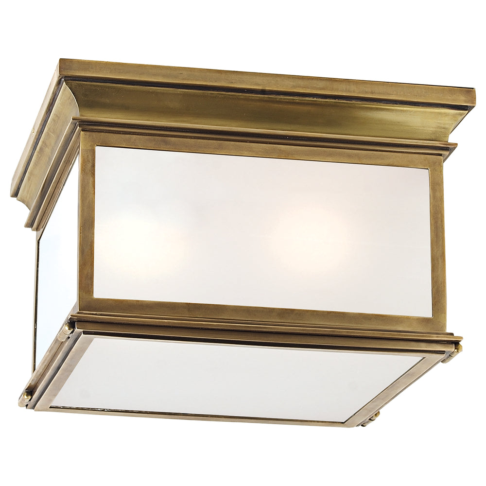 Visual Comfort Signature Canada - Three Light Flush Mount - Club Square - Antique-Burnished Brass- Union Lighting Luminaires Decor