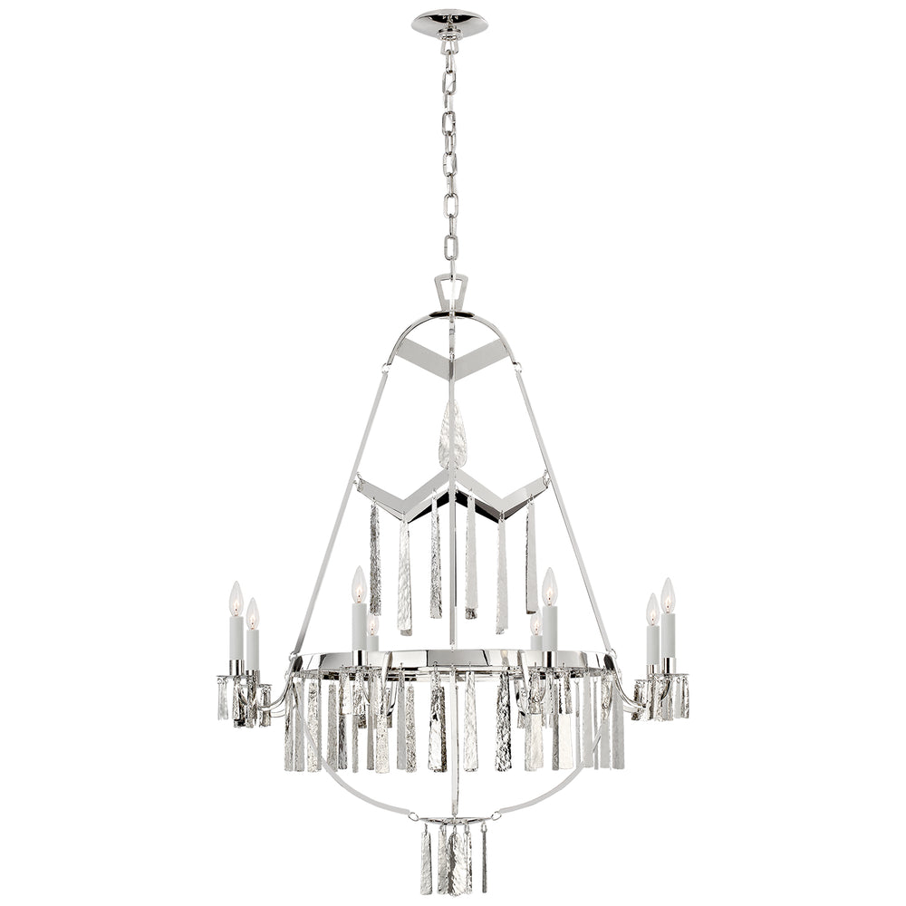 Ralph Lauren Canada - Eight Light Chandelier - Natalie - Polished Nickel- Union Lighting Luminaires Decor