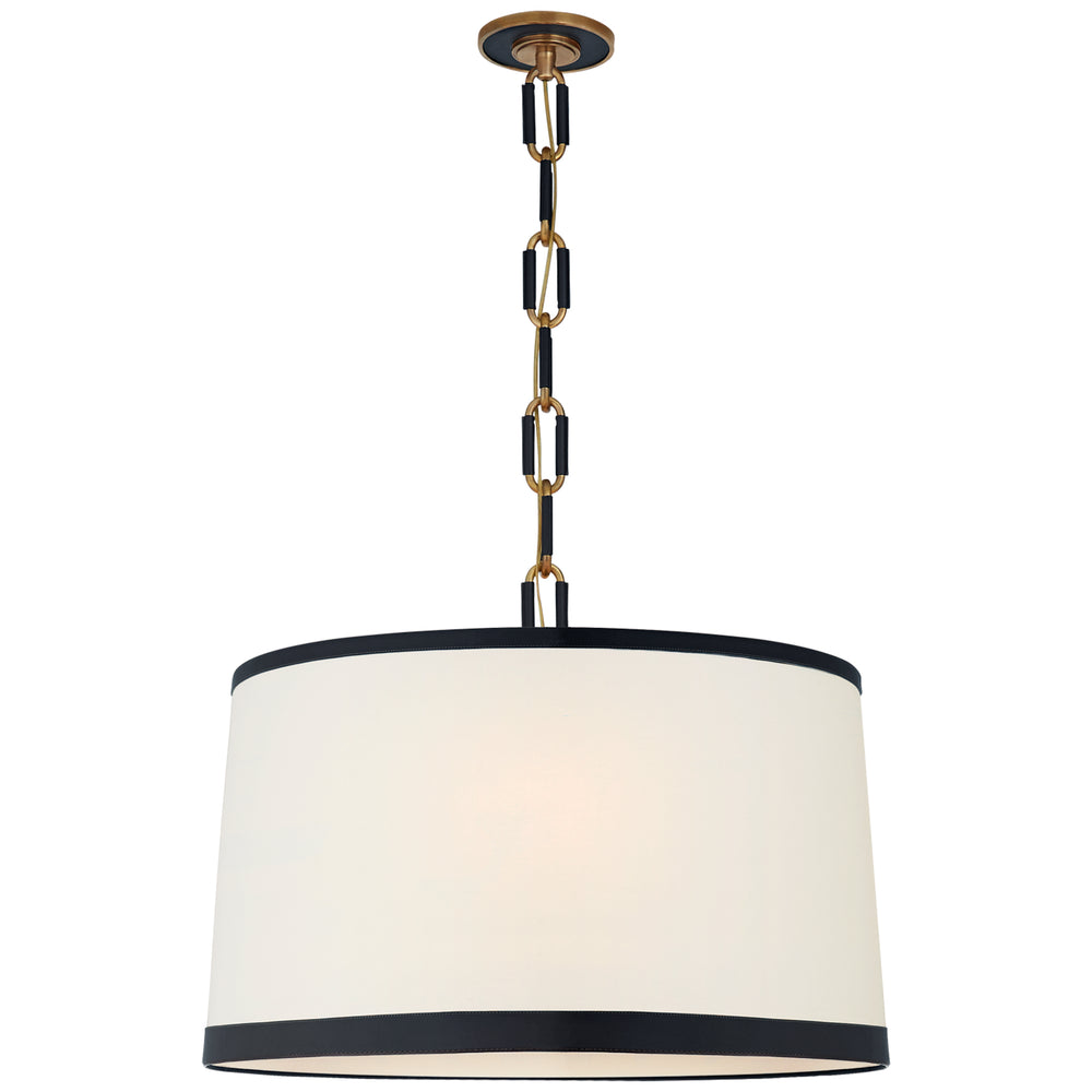 Ralph Lauren Canada - Three Light Pendant - Cody - Natural Brass with Navy Leather- Union Lighting Luminaires Decor