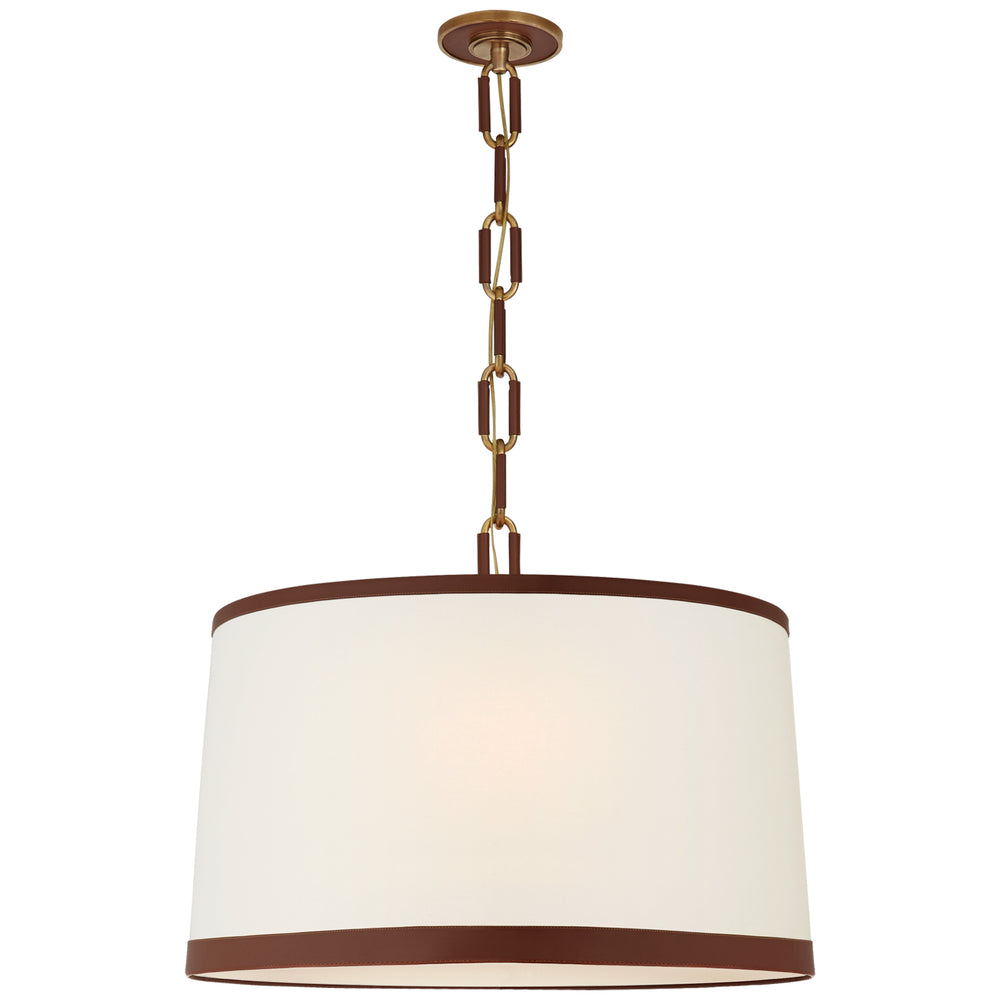 Ralph Lauren Canada - Three Light Pendant - Cody - Natural Brass with Saddle Leather- Union Lighting Luminaires Decor