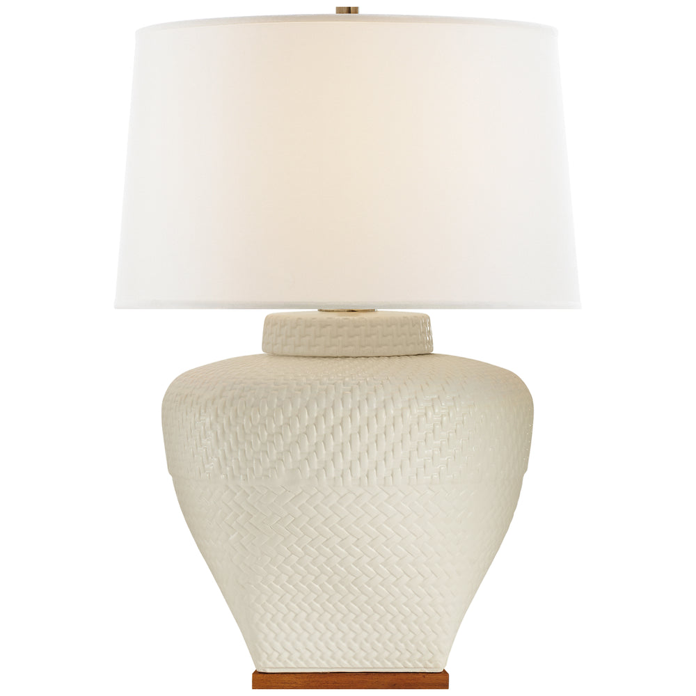 Ralph Lauren Canada - One Light Table Lamp - Isla - White Leather Ceramic- Union Lighting Luminaires Decor