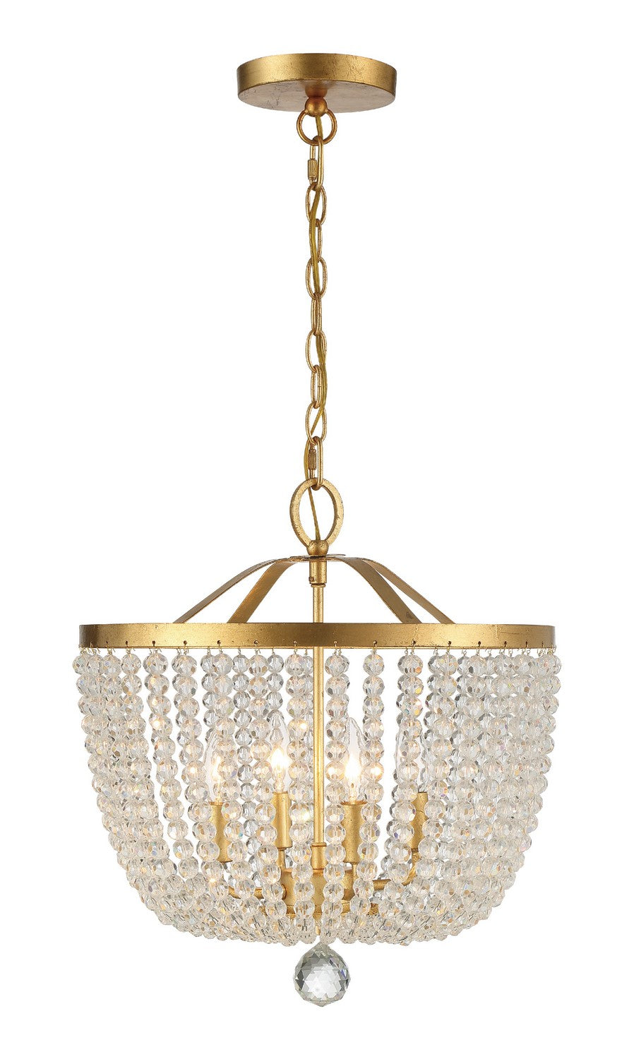 Crystorama - Four Light Chandelier - Rylee - Antique Gold- Union Lighting Luminaires Decor