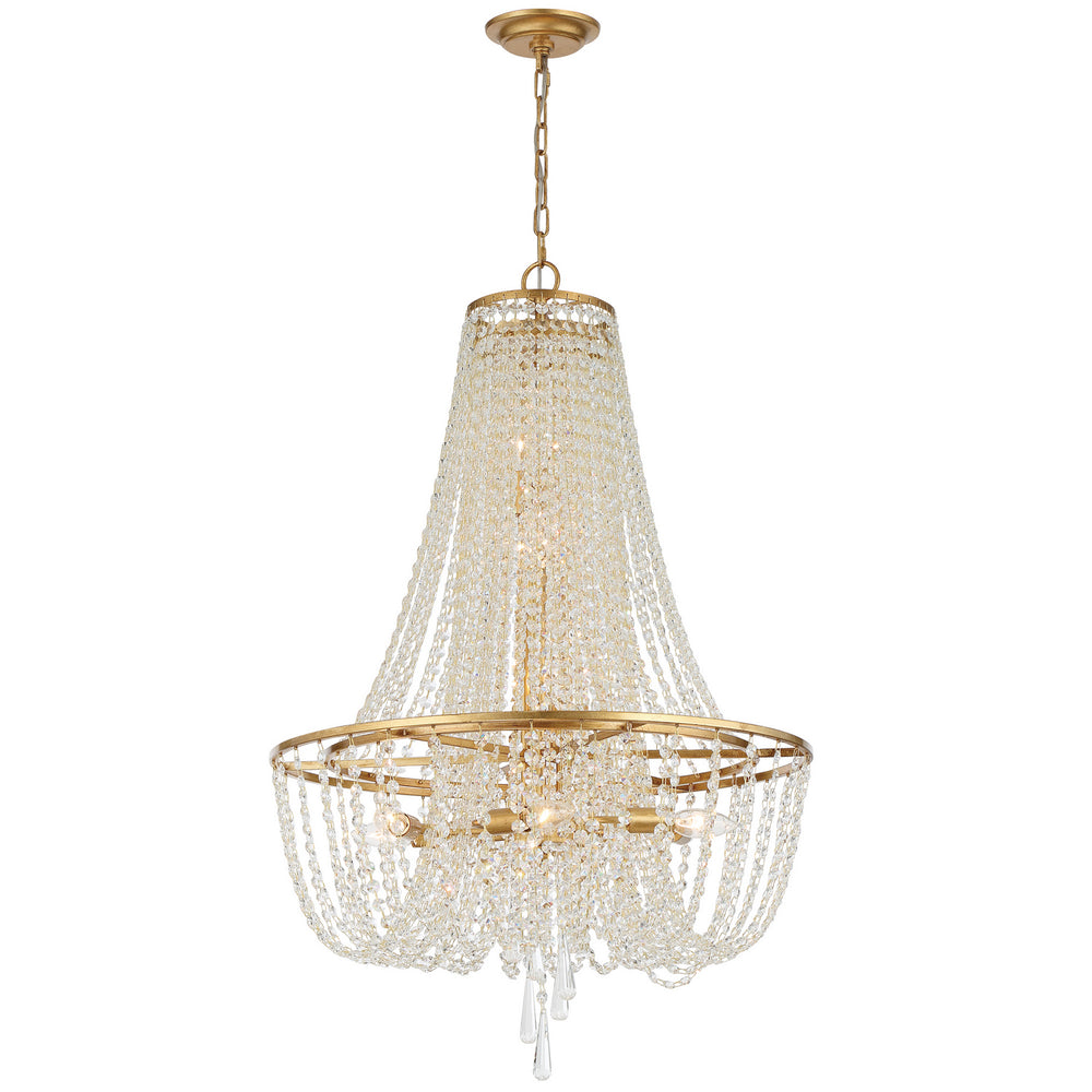 Crystorama - Nine Light Chandelier - Arcadia - Antique Gold- Union Lighting Luminaires Decor