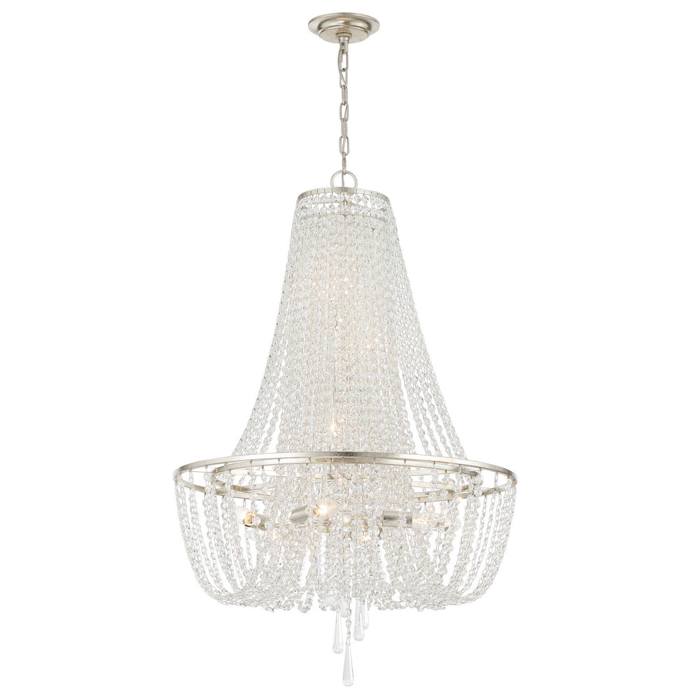 Crystorama - Nine Light Chandelier - Arcadia - Antique Silver- Union Lighting Luminaires Decor