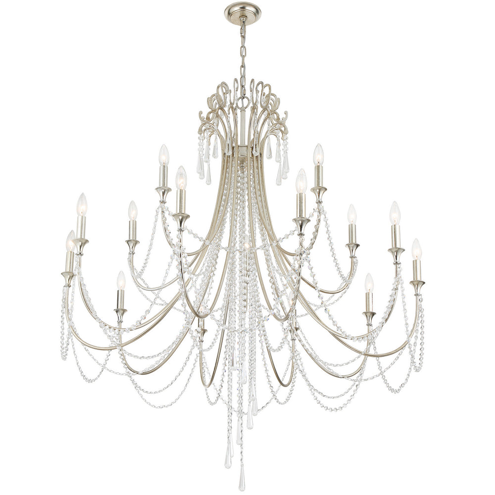Crystorama - 15 Light Chandelier - Arcadia - Antique Silver- Union Lighting Luminaires Decor