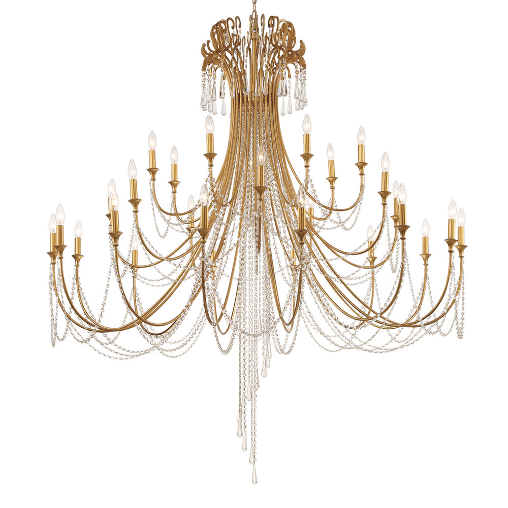 Crystorama - 28 Light Chandelier - Arcadia - Antique Gold- Union Lighting Luminaires Decor