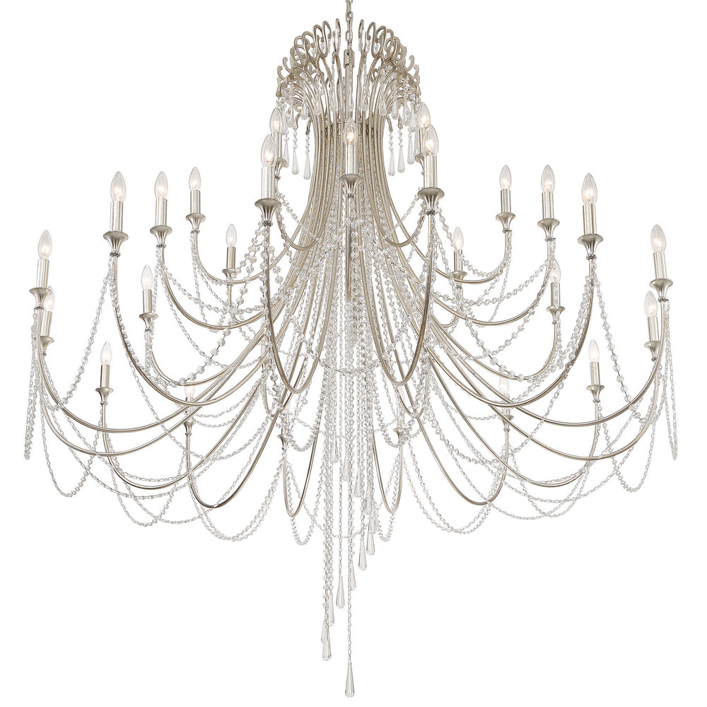 Crystorama - 28 Light Chandelier - Arcadia - Antique Silver- Union Lighting Luminaires Decor
