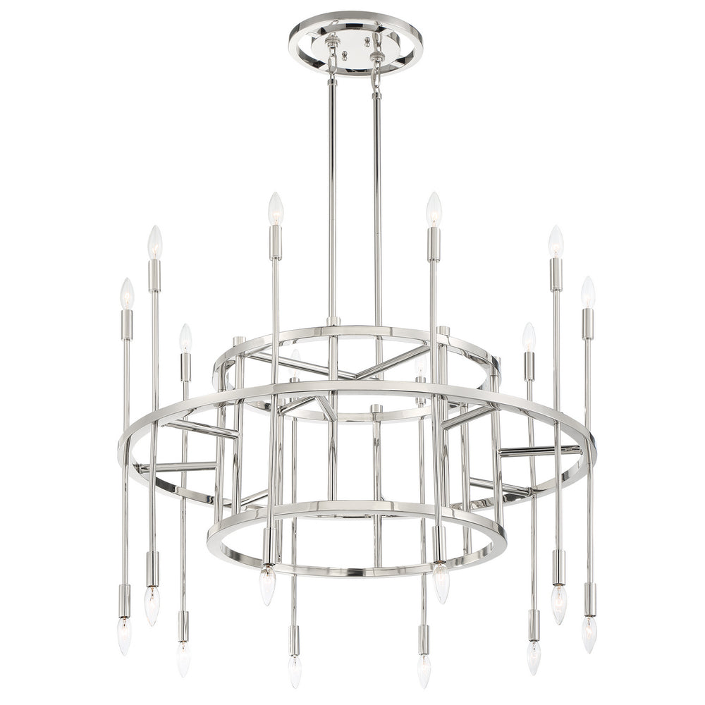 Crystorama - 20 Light Chandelier - Aries - Polished Nickel- Union Lighting Luminaires Decor