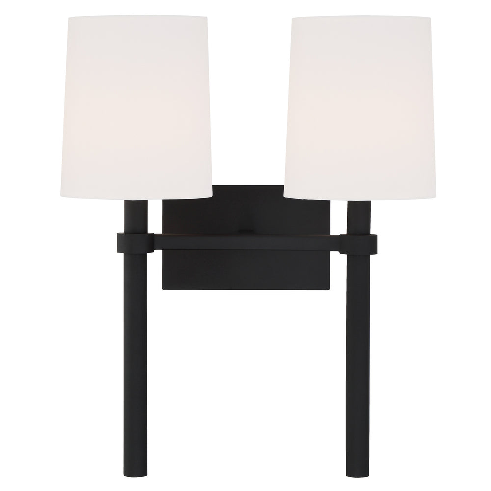 Crystorama - Two Light Wall Sconce - Bromley - Black Forged- Union Lighting Luminaires Decor