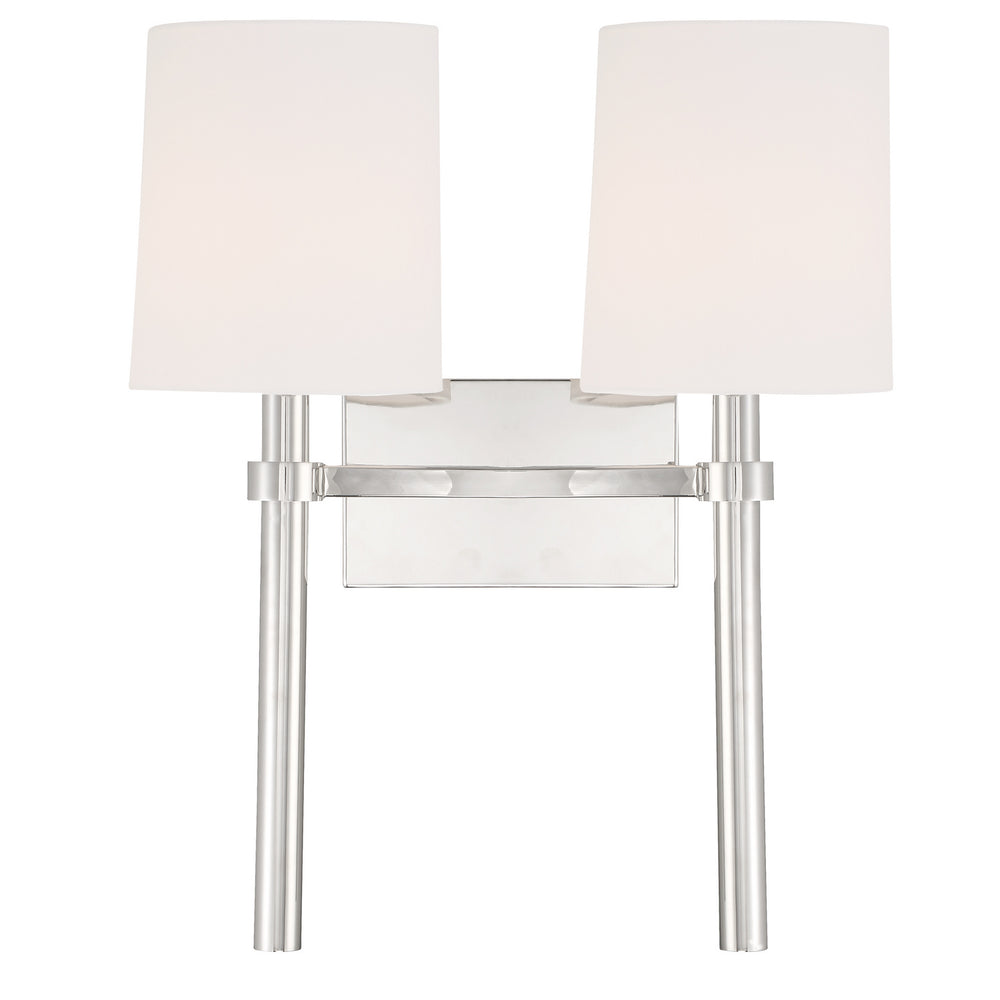 Crystorama - Two Light Wall Sconce - Bromley - Polished Nickel- Union Lighting Luminaires Decor