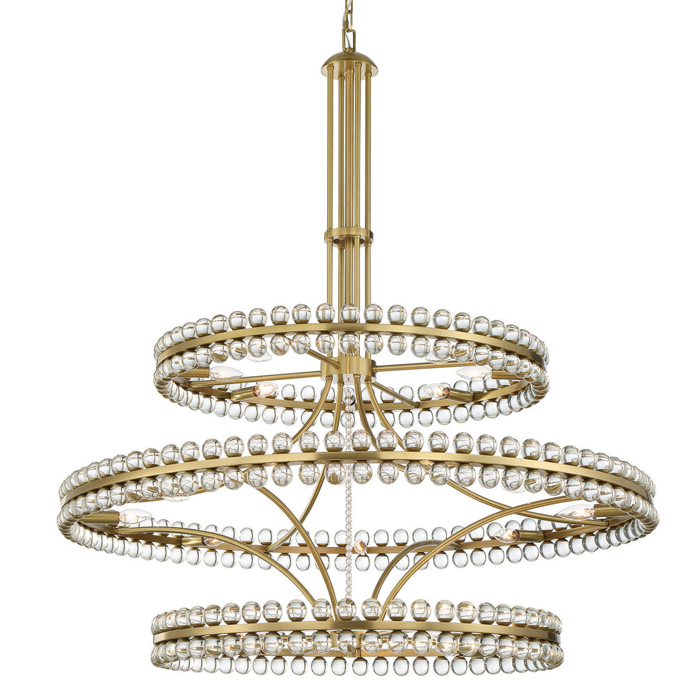 Crystorama - 24 Light Chandelier - Clover - Aged Brass- Union Lighting Luminaires Decor