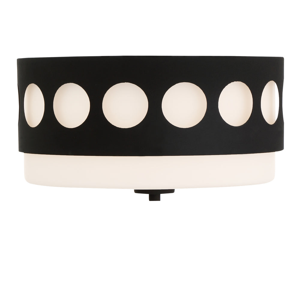 Crystorama - Two Light Flush Mount - Kirby - Black Forged- Union Lighting Luminaires Decor