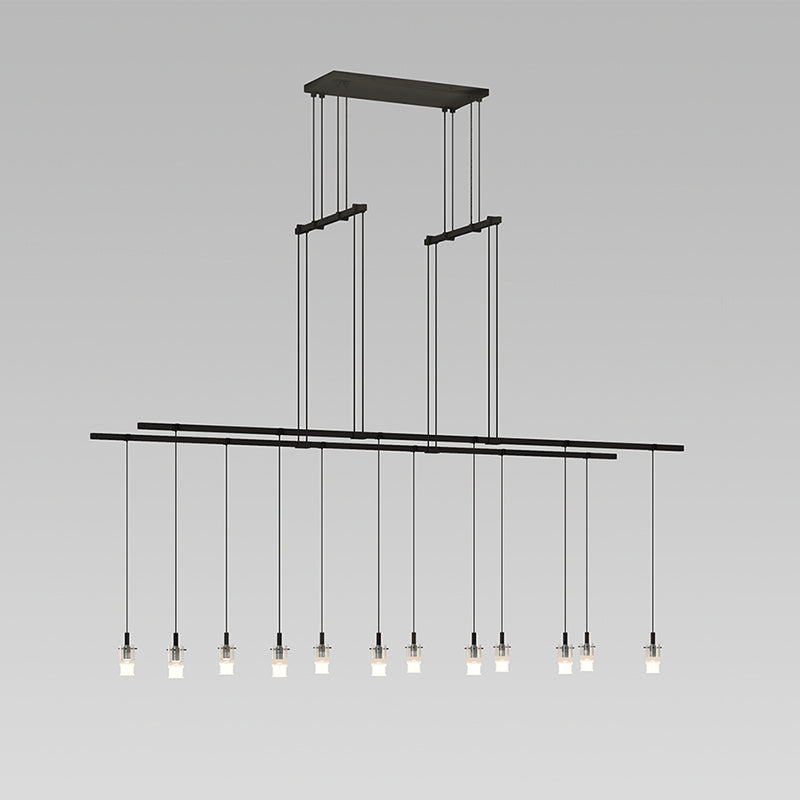 Sonneman - 12 Light Pendant - Suspenders - Satin Black- Union Lighting Luminaires Decor
