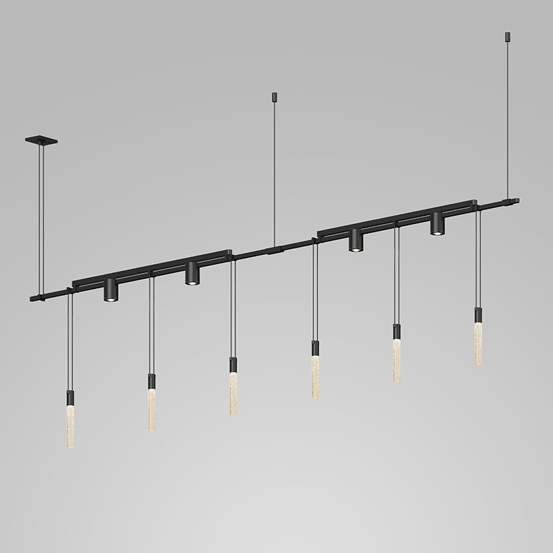 Sonneman - Six Light Pendant - Suspenders - Satin Black- Union Lighting Luminaires Decor