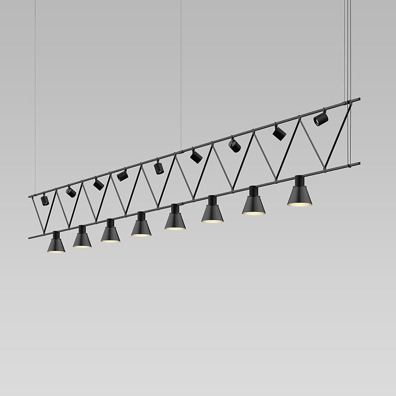 Sonneman - Eight Light Pendant - Suspenders - Satin Black- Union Lighting Luminaires Decor