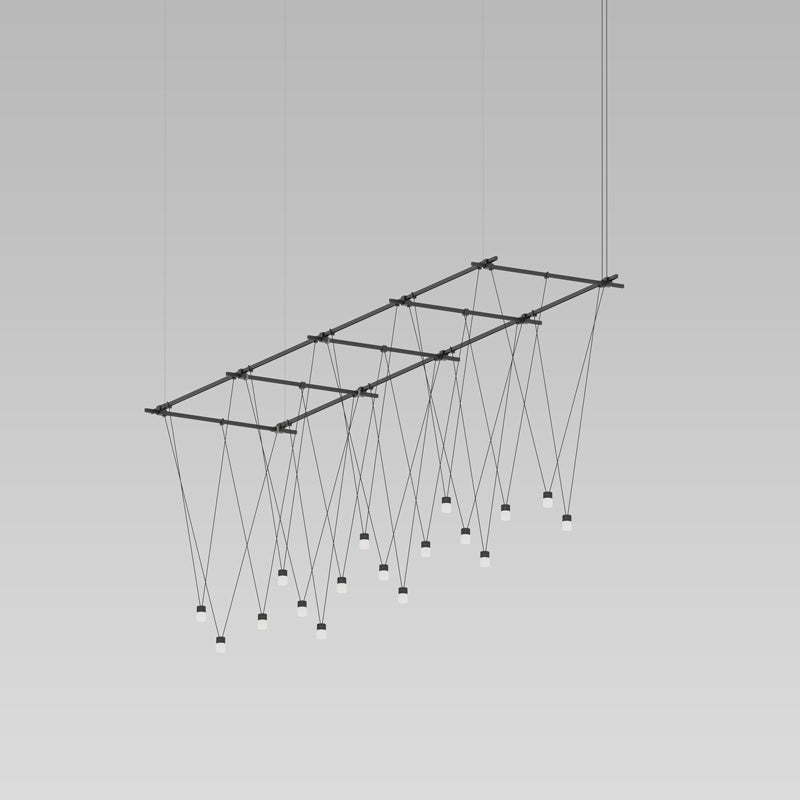 Sonneman - 17 Light Pendant - Suspenders - Satin Black- Union Lighting Luminaires Decor