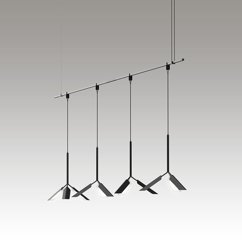 Sonneman - Four Light Pendant - Suspenders - Satin Black- Union Lighting Luminaires Decor