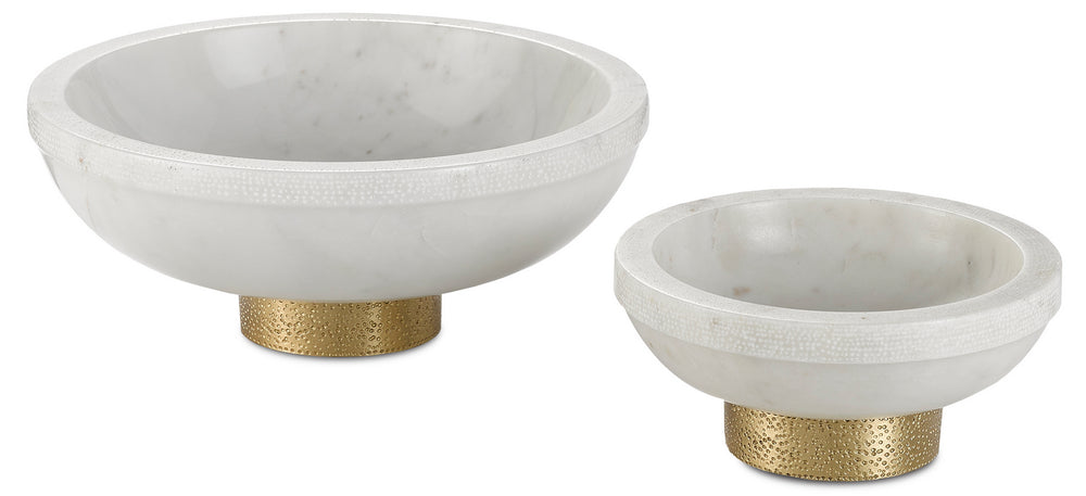 Currey and Company - Bowl - Valor Collection - White/Brass- Union Lighting Luminaires Decor