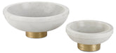 Currey and Company - Bowl - Valor Collection - White/Brass- Union Lighting Luminaires Decor