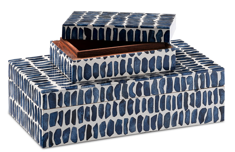 Currey and Company - Box Set - Indigo - Navy/White/Natural- Union Lighting Luminaires Decor