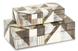 Currey and Company - Boxes Set of 2 - Modernist - Gray/Natural- Union Lighting Luminaires Decor