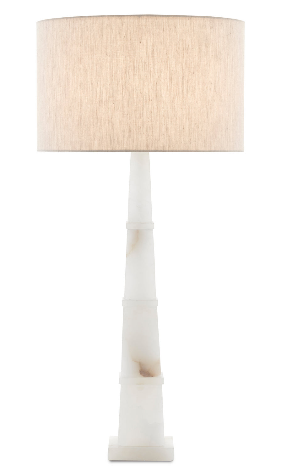 Currey and Company - One Light Table Lamp - Alabastro White Table Lamp - Alabaster/Polished Nickel- Union Lighting Luminaires Decor