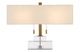 Currey and Company - Two Light Table Lamp - Chiara - Clear/Antique Brass- Union Lighting Luminaires Decor
