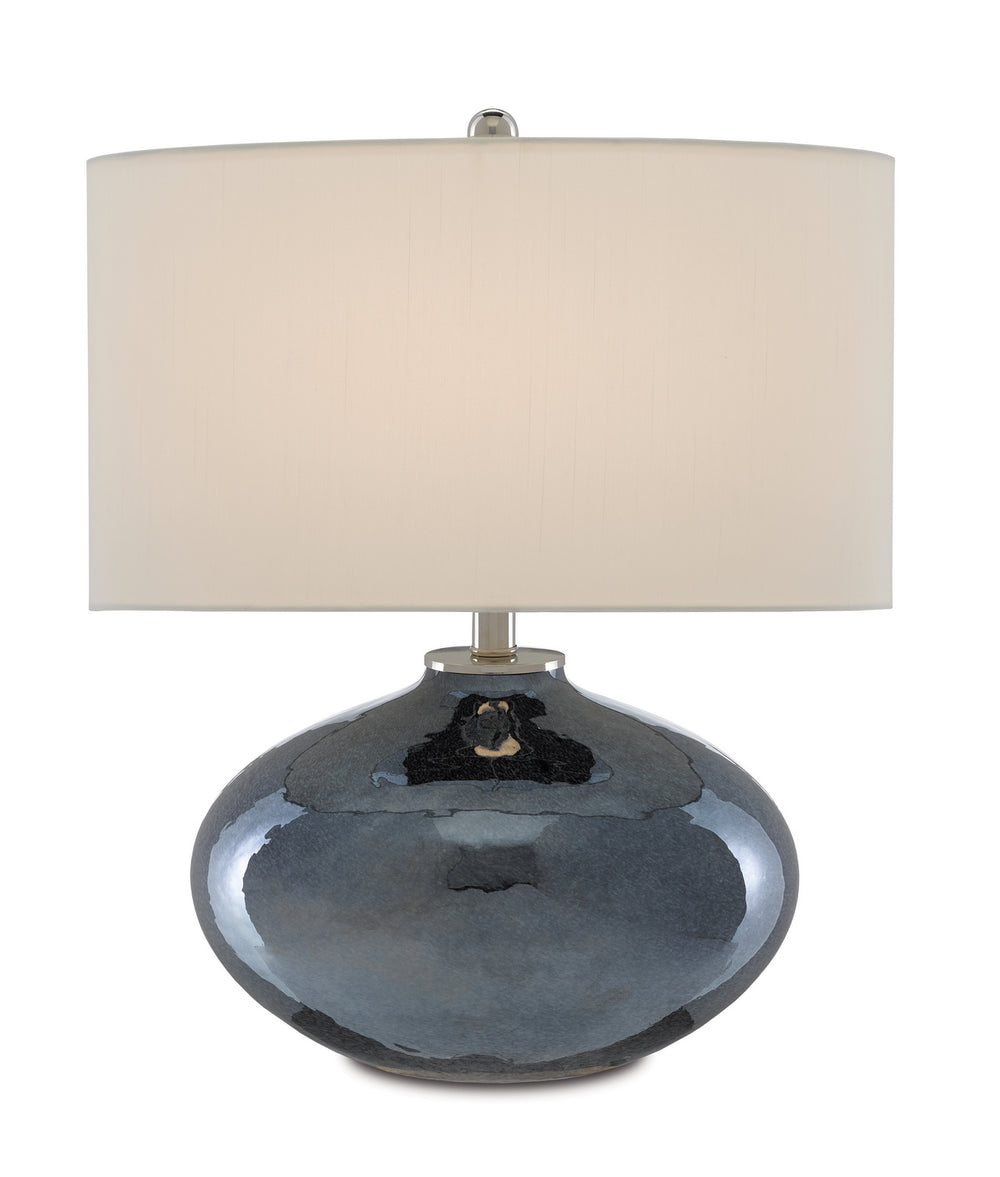 Currey and Company - One Light Table Lamp - Lucent - Blue Mirror/Polished Nickel- Union Lighting Luminaires Decor