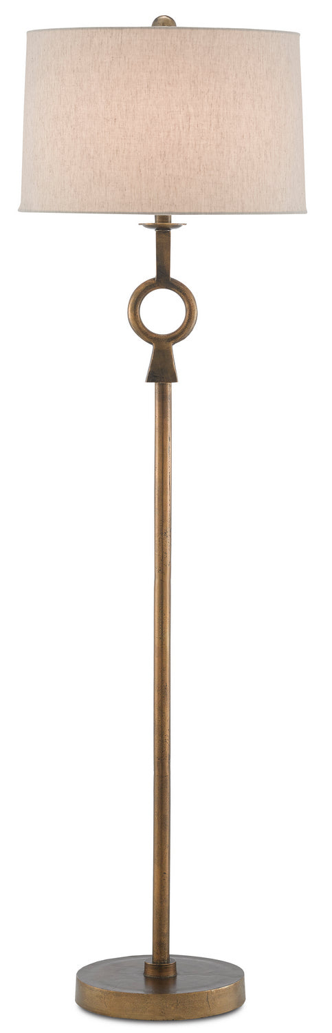 Currey and Company - One Light Floor Lamp - Germaine - Antique Brass- Union Lighting Luminaires Decor