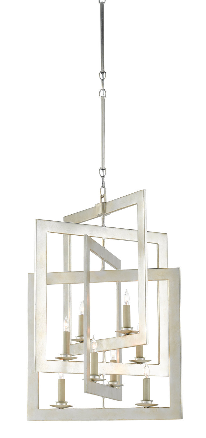 Currey and Company - Eight Light Chandelier - Middleton Collection - Contemporary Silver Leaf- Union Lighting Luminaires Decor