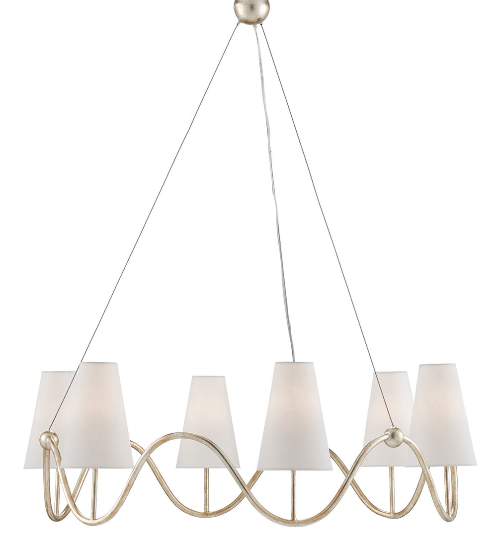Currey and Company - Six Light Chandelier - Kadir - Silver Granello- Union Lighting Luminaires Decor