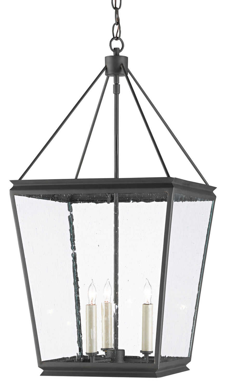 Currey and Company - Three Light Lantern - Ellerman - Old Iron- Union Lighting Luminaires Decor